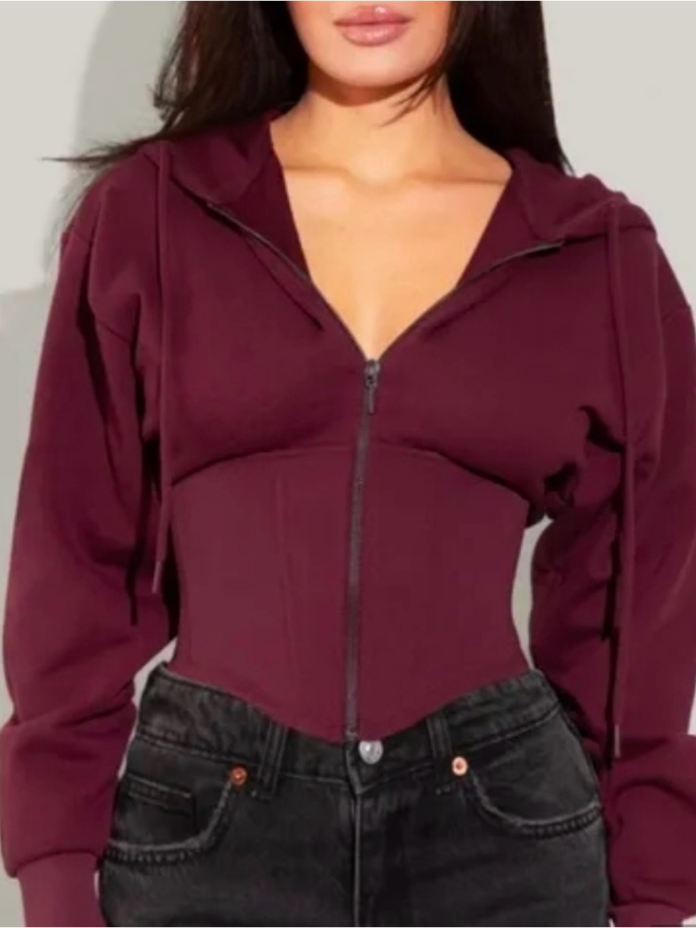 TA3 Corsety Hoodie in Dark Cherry Size XXS